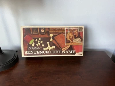 Vintage Scrabble Sentence Cube Game 1971 Wood Dice S & R Games USA - Image 1 of 4