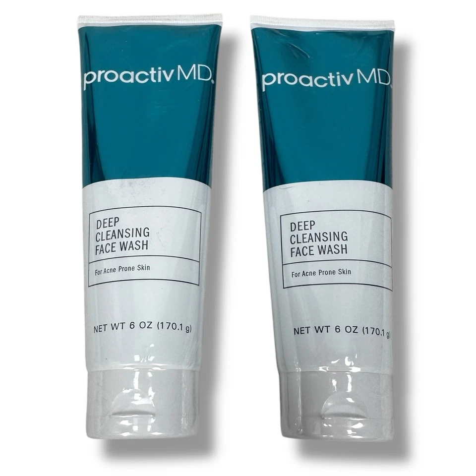 Proactiv MD Deep Cleansing Face Wash For Acne-Prone Skin 6 FL oz Lot of 2 Sealed - Image 1 of 4