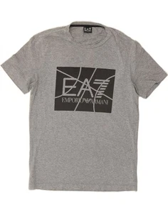 EMPORIO ARMANI Mens Graphic T-Shirt Top Large Grey Cotton CU02 - Picture 1 of 3