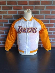 Chaqueta De Colección Los Angeles Lakers Para Hombres L Satinado Blanco Dorado Bombardero Nike NBA RARA - Imagen 1 de 13