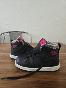 Air Jordan 1 Retro High Fleece schwarz pink Kleinkind Größe 8c - Bild 1 von 11