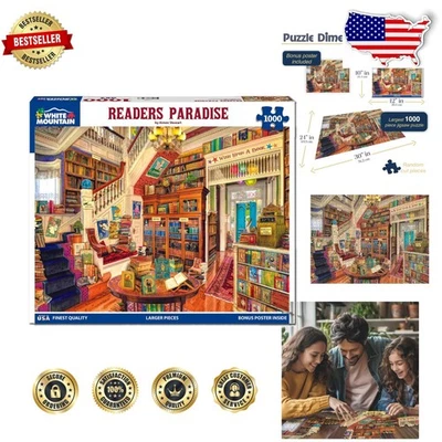 Deluxe 1000 Piece Jigsaw Puzzle: Wish Upon A Book, Artful Detail, USA Made - Image 1 of 4