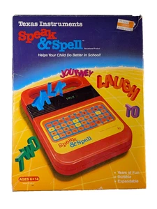 VINTAGE 1987 TEXAS INSTRUMENTS SPEAK & SPELL TESTED & WORKS OVP READ  - Bild 1 von 5