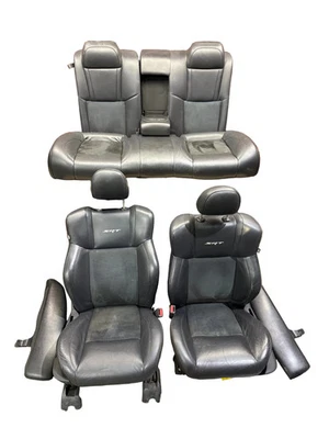 Juego de asientos térmicos de gamuza cuero punteado azul cosido Dodge Charger SRT8 05-10 OEM Foto 1 de 4