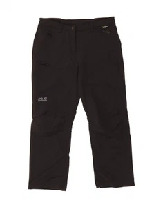 JACK WOLFSKIN Womens Straight Cargo Trousers UK 12/14 Medium W30 L29 Black CE13 - Picture 1 of 3