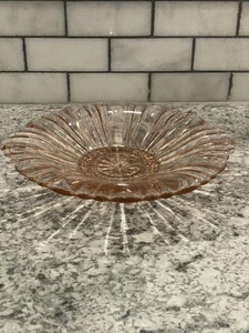 Vintage Hocking Old Cafe Rosa Depressione Vetro 8" Tab Manico Piatto Caramelle 1936-40 - Foto 1 di 7