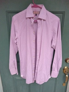 THOMAS PINK LONDON BUTTON UP LONG SLEEVE SHIRT  15-33.5 Pink check - Picture 1 of 3