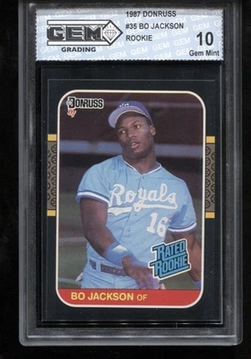 Bo Jackson Rookie 1987 Donruss #35 RC Card MLB Kansas City Royals GEM MINT 10 - Image 1 of 2