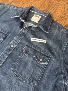 Levi's Western Style Denim Shirt w/ Sawtooth Pockets and Snap Button Closure - L - Imagen 1 de 10