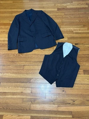 J. Jaqueta Press Masculina Blazer 42R 3 Rolos 2 Casaco Esportivo e Colete Vintage 1977 - Imagem 1 de 4