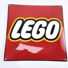 Großes LEGO Logo Emailschild Emaille Enamel sign 40 x 40 cm