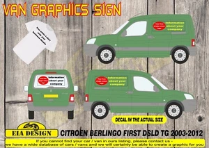 CUSTOM Van Sign Graphics FOR CITROEN BERLINGO FIRST TG DSLD 2003-2012 - Picture 1 of 5
