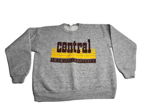 Vintage Central Michigan University Sweatshirt Jansport XL Gray Made in USA Cover