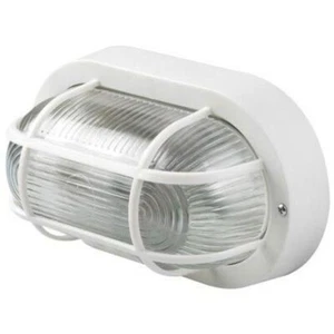 PLAFONIERA PLASTICA OVALE BIANCA VETRO E GRIGLIA 207X118mm ESTERNO 60W ROSI - Foto 1 di 1