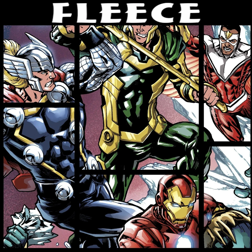 Licensed Marvel Comics Avengers Dynamic Powers Fleece Fabric by the Yard - Image 1 of 1