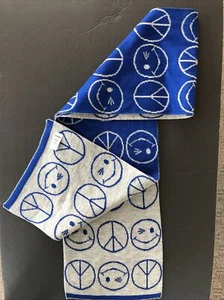 Neu ohne Etikett Joe Boxer rechteckiger Schal "Peace" blau & grau (60 x 9) - Bild 1 von 5