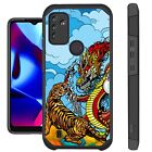 Fusion Cover For T-Mobile WIKO VOIX Hybrid Phone Case DRAGON TIGER BATTLE
