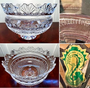 New w/ Labels Vtg WATERFORD CRYSTAL Master Cutter Large 10" KINGS BOWL Ireland - Picture 1 of 17