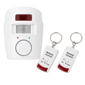Wireless PIR Motion Sensor Alarm With 2 Remote Home Garage Controls Shed Caravan - Picture 1 of 4