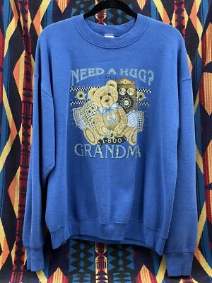 Sudadera vintage When Things Need A Hug Dial 1800 abuela cuello redondo XL abuela Foto 1 de 4