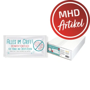 HELLMA Einweg Desinfektionsmittel - 400 Tücher einzeln verpackt - MHD: 31.08.23! - Bild 1 von 3