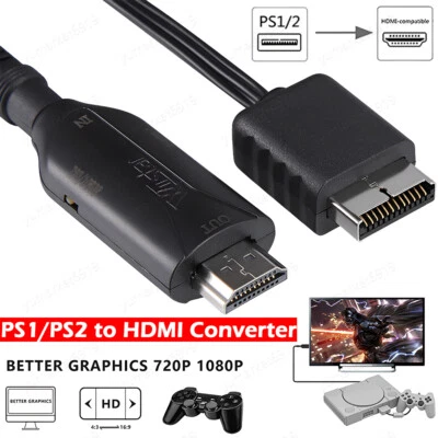 YUMARKET For Sony PS1 PS2 to HDMI Adapter Cable Game Console Audio Video Converter Cable