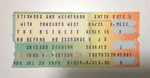 ORIGINAL BEE GEES STIGWOOD CONCERT TICKET CHICAGO STADIUM JULY 1979 - Picture 1 of 3