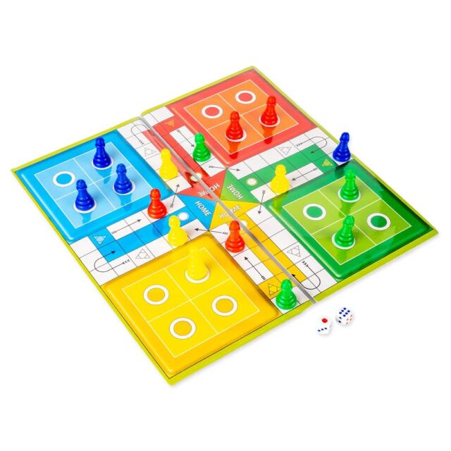 Jogo Ludo Oficial 2 Dados Estojo Tabuleiro C/ Leque E Coroa - R$ 68