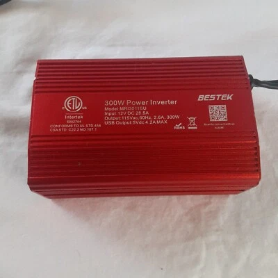 Bestek 300W Power Inverter DC 12V to 110V AC Car Inverter with 4.8A Dual USB Car - Image 1 of 4