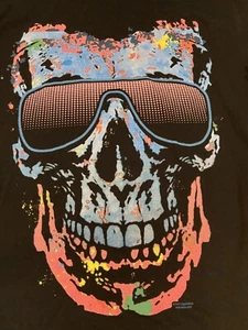 2011 LIQUID BLUE Artbrand Neon Skull Skully with Sunglasses Medium NWOT - Picture 1 of 6