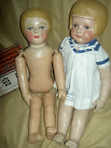 Rare unusual, 15" Martha CHASE cloth boy doll w/ side-part short hair brown eyes - Picture 1 of 24