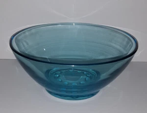Hazel Atlas Glass Capri Blue Aqua Turquoise Hobnail Cereal Bowl - Picture 1 of 2