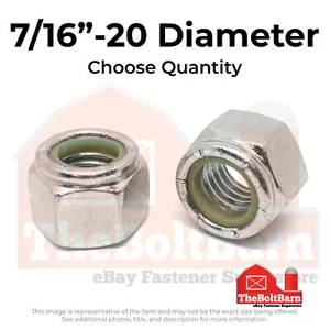 7/16"-20 316 Stainless Steel Nylon Insert Lock Nuts (Pick Quantity) - Picture 1 of 7