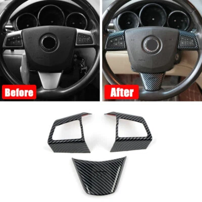 Cubierta de botón del volante del coche de fibra de carbono para Cadillac CTS 2008-2013 Foto 1 de 4