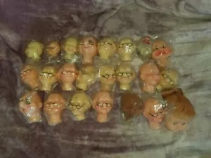 23 Vintage Rubber Doll Heads 2-1/2" 2" 2-3/4" 3" 3-1/4" 3-1/2" Clown Girl Etc - Picture 1 of 10
