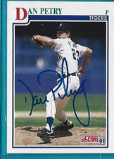 DAN PETRY signed 1991 Score baseball card #89 DETROIT TIGERS