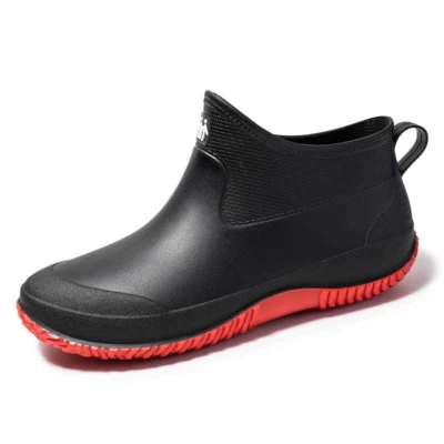 Unisex Pierna Corta Botas de Agua Lluvia Wellington Botas de Lluvia Impermeables Zapatos Cálidos HQ Foto 1 de 4