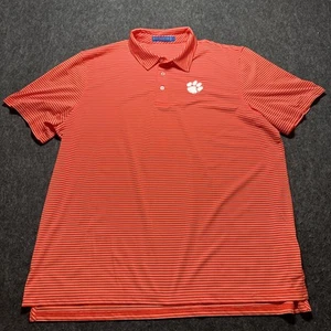 Clemson Tigers Poloshirt Herren Gr. 2XL orange gestreift Performance Southern Tide - Bild 1 von 13