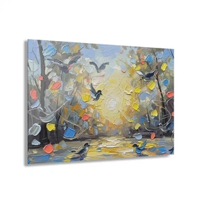 Vibrant Acrylic Wall Art Print, Nature Decor, Bird Landscape, Home Office - Picture 1 of 11