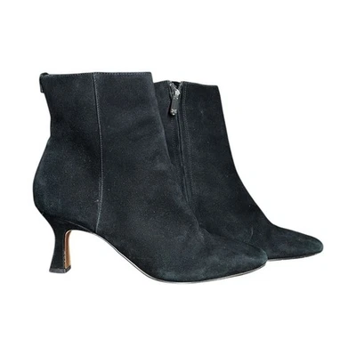 Botas Sam Edelman Negras Gamuza Chic Puntera Cuadrada Tacón Gatito Lizzo - 8.5 Foto 1 de 4