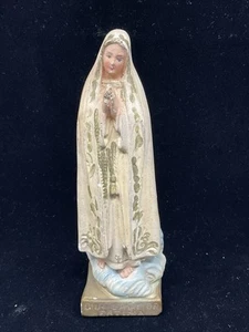 RELIGIONE CATTOLICA VINTAGE Signora di Fatima, altezza 5 1/2 pollici made in Rome N.Y - Foto 1 di 8