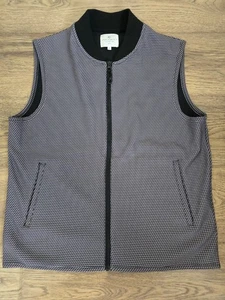NWOT Construct Vest SZ M Gray & Black Micro print Full Zip Golf Pockets Heavy - Picture 1 of 8