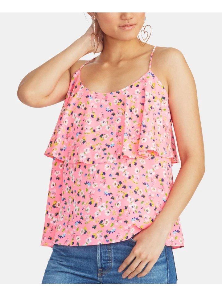 Rachel Rachel Roy Womens Austen Pink Floral Tank Camisole Top Shirt M BHFO 5972