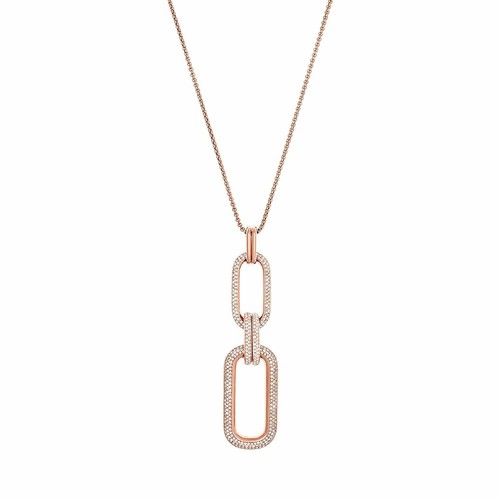 Collana lunga Michael Kors MK Iconic Links oro rosa cristalli MKJ6964791 8807