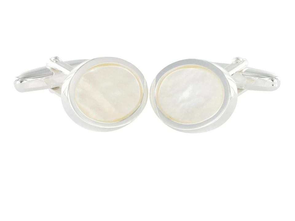 Grom Manschettenknöpfe Silber Perlmutt - Bild 1 von 1