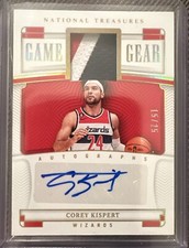 2022-23 National Treasures Corey Kispert Auto Game Gear Prime Worn Patch /25