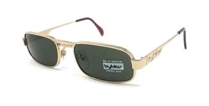 OCCHIALI DA SOLE UOMO DONNA BYBLOS BY 585 - S 3001 ORO RETTANGOLARE VINTAGE - Foto 1 di 5