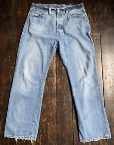 VTG 2000s Levis back belt buckle straight leg 034 denim BIG E jeans 34” Waist - Picture 1 of 12