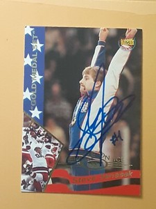 1995 S. JANASAK SIGNED #16 Signature Rookies MIRACLE ON ICE Gold Medal Set EX+NM