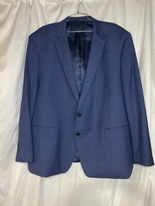 Lauren Ralph Lauren Black Label Mens Blazer Sport Coat Size 50R Blue Plaid - Picture 1 of 14